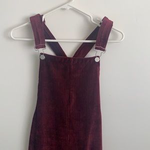 Polagram Red Velvet corduroy overall dress
